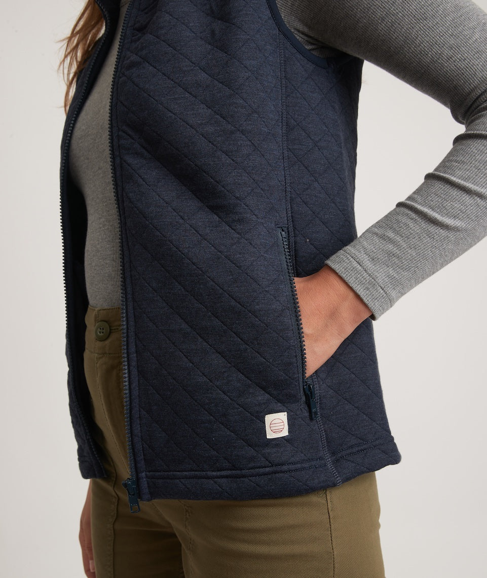 Women's Corbet Full Zip Vest in Navy - Image 5