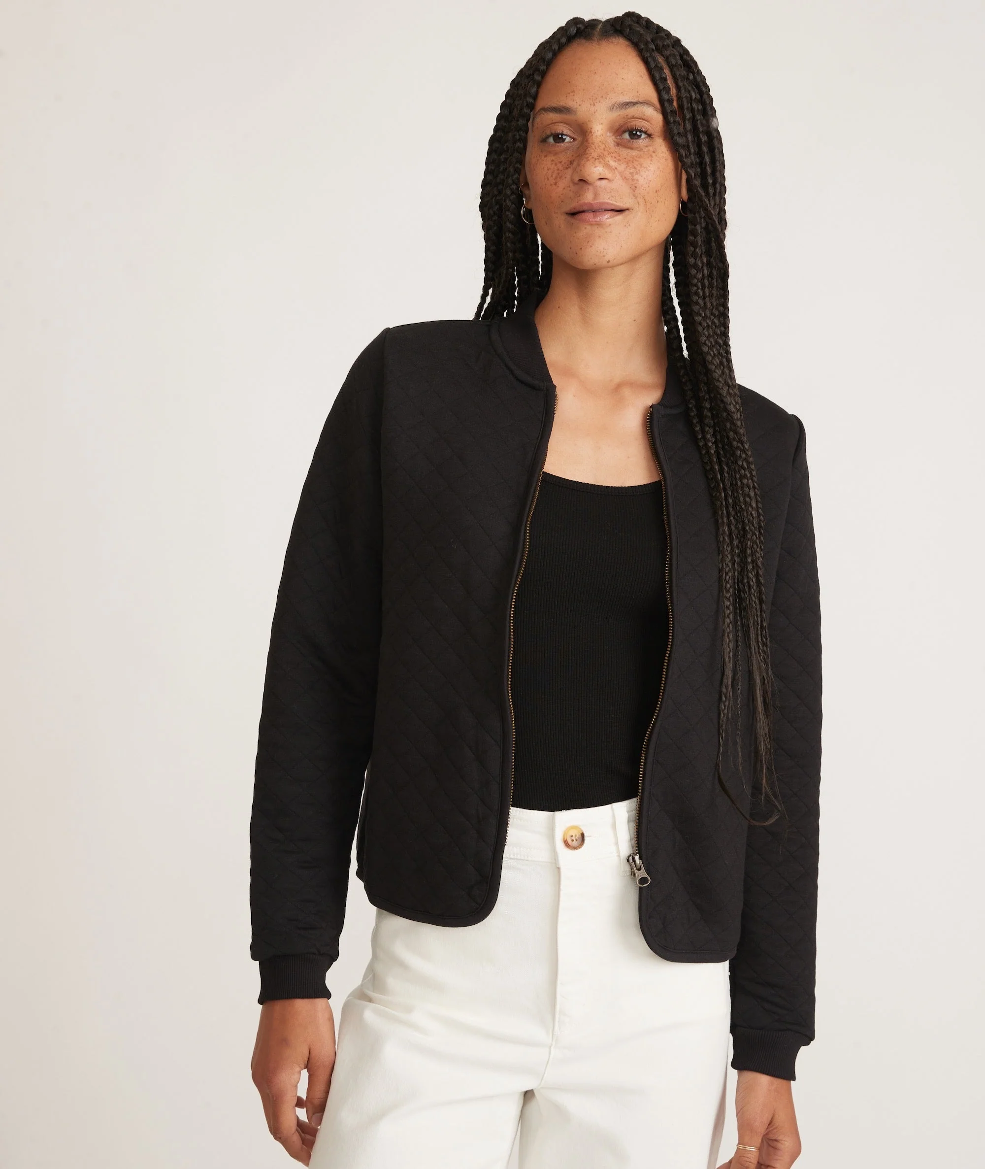 Women's Corbet Quilted Bomber in Black - Image 2