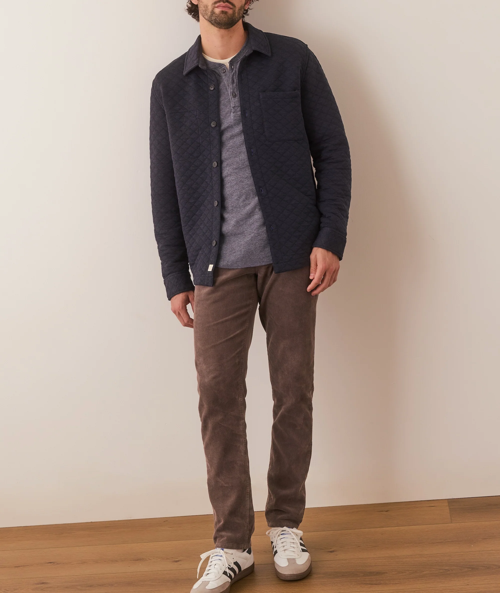 Men's Corbet Quilted Overshirt - Deep Ocean - Image 6