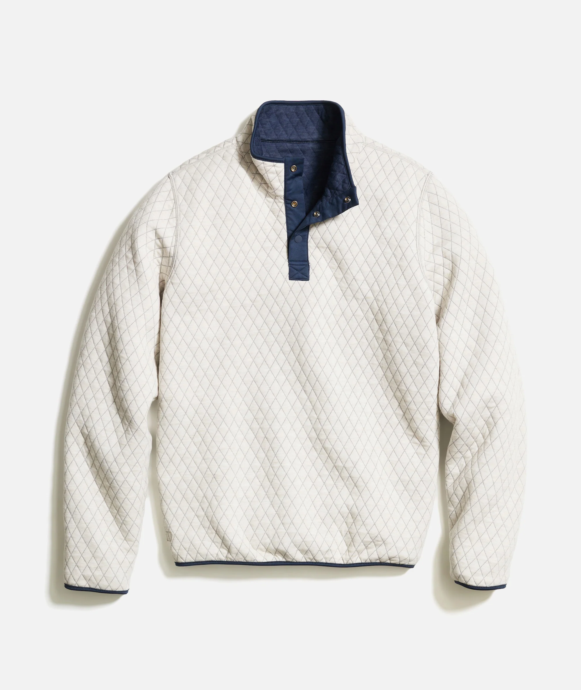 Men's Reversible Corbet Pullover in Navy/Oat - Image 2