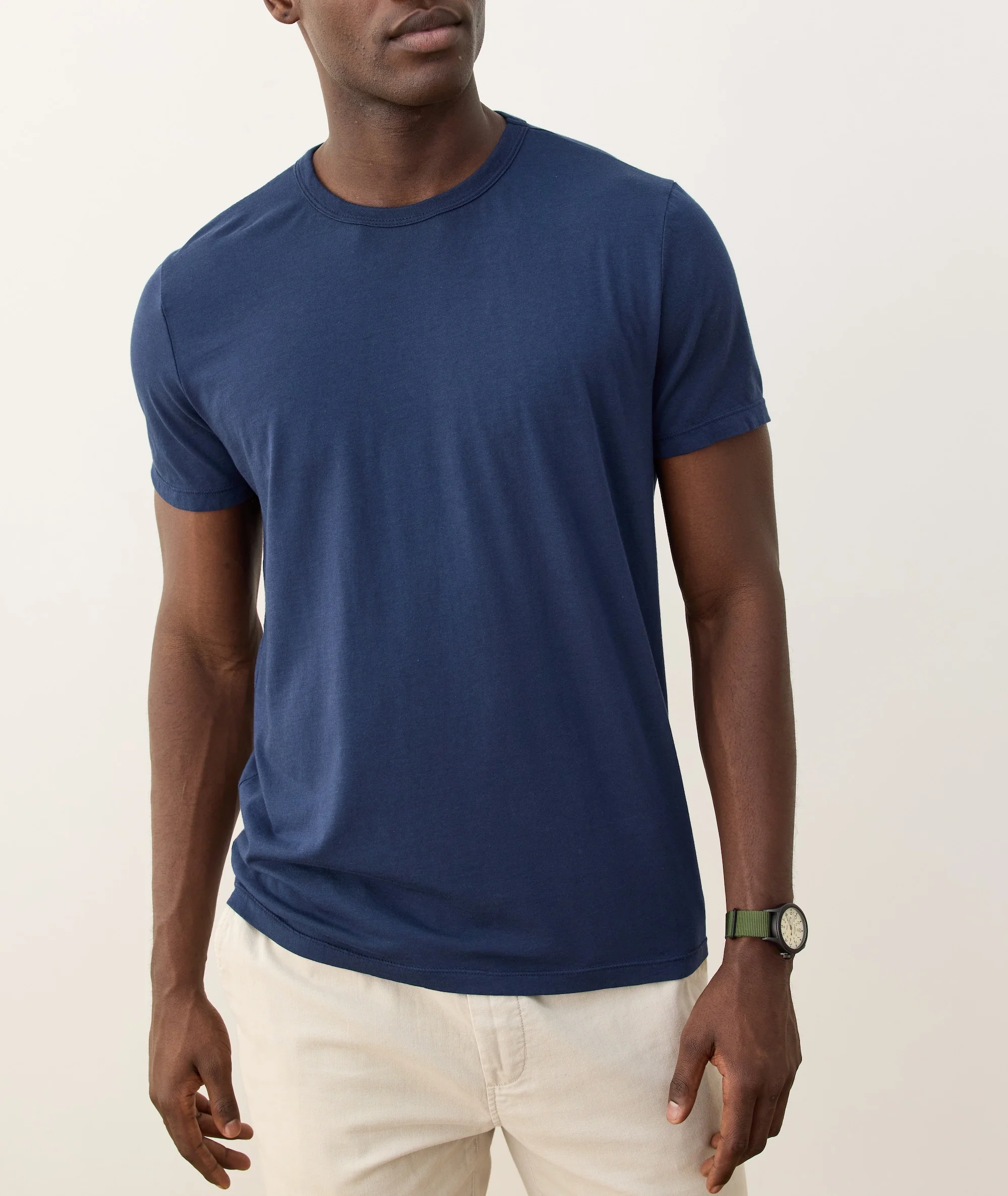 Men's Signature Crew Tee in True Navy - Image 4