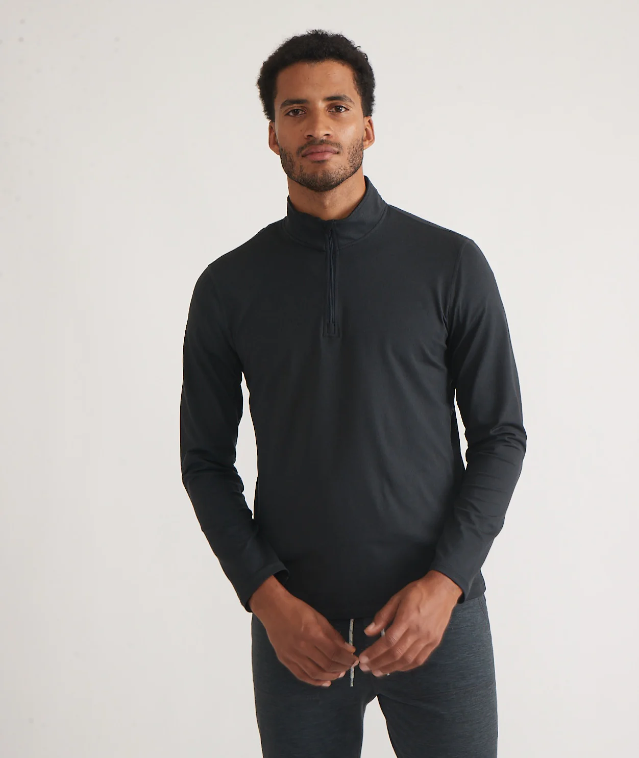 Men's Re-Spun Sport Quarter Zip in Charcoal - Image 2