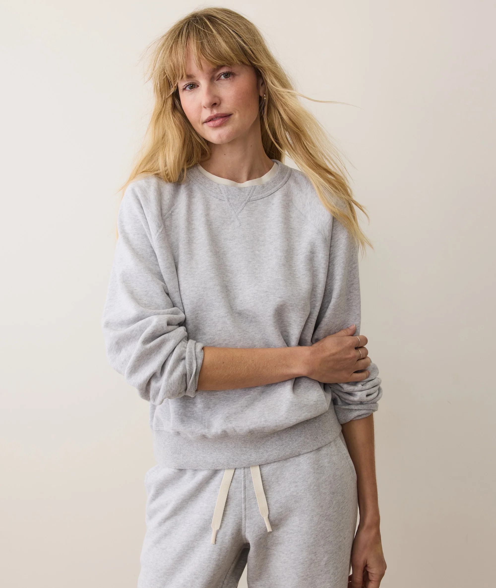 Women's Cloud 9 Fleece Sweatshirt in Light Heather Grey - Image 2