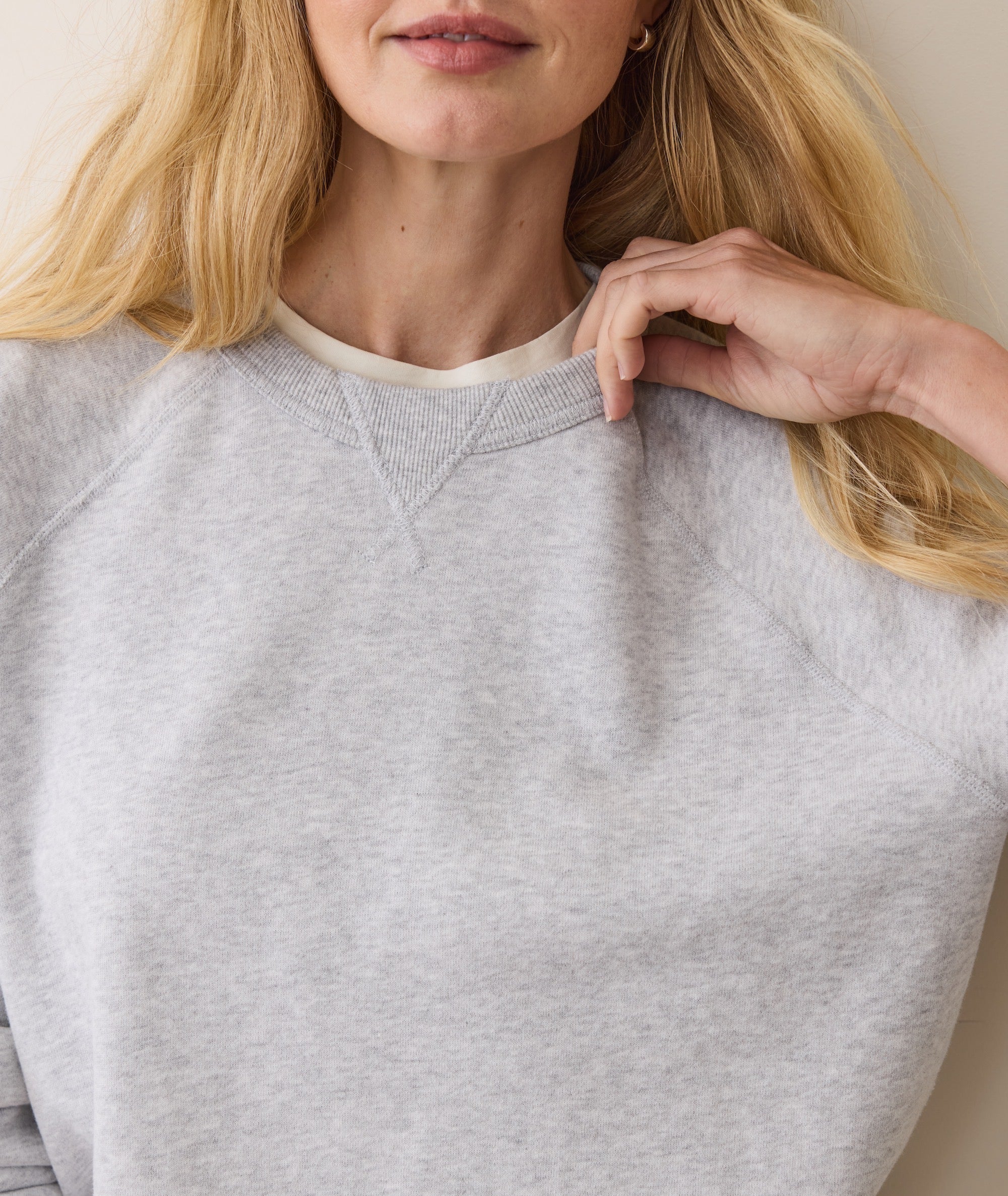 Women's Cloud 9 Fleece Sweatshirt in Light Heather Grey - Image 4