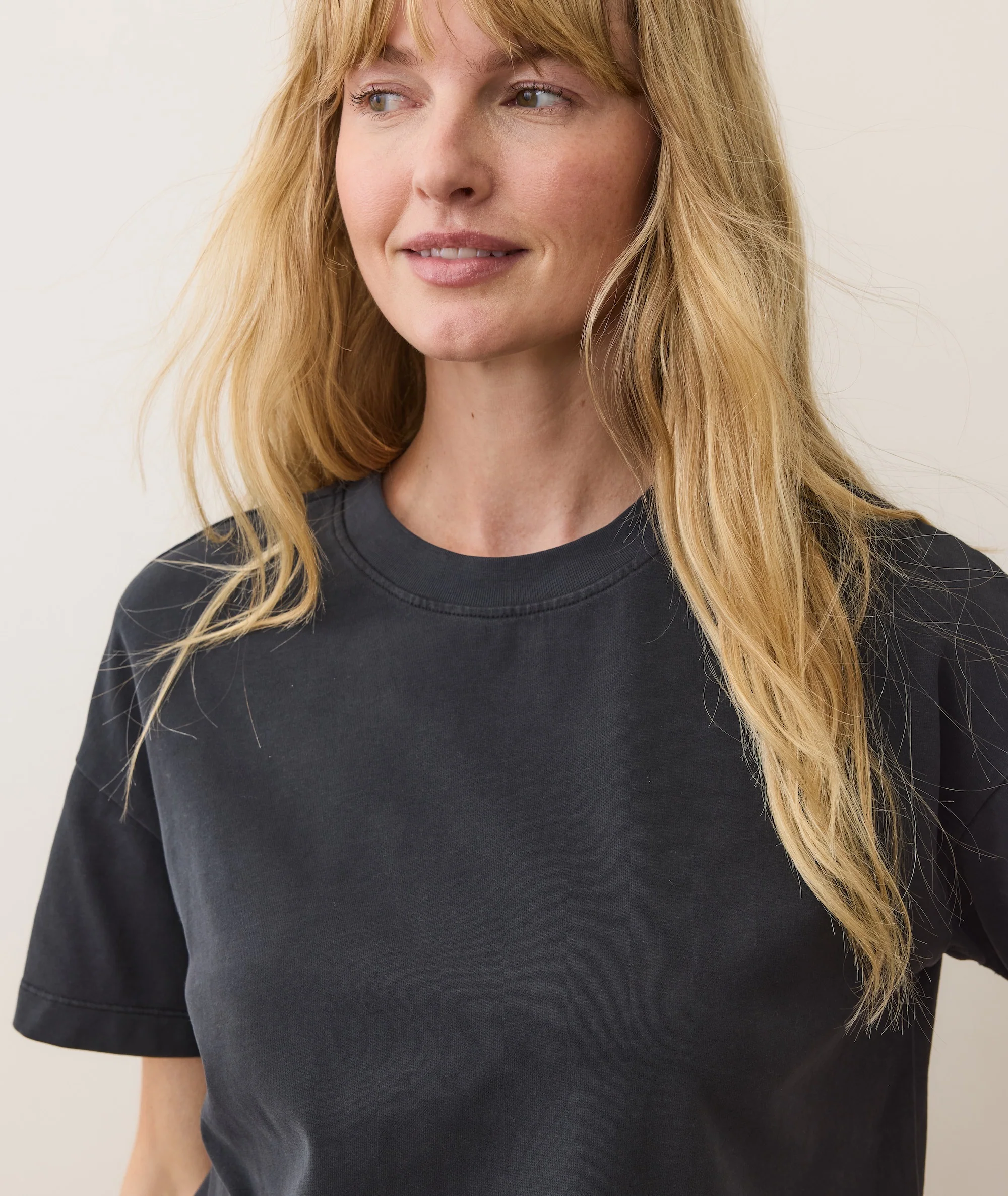 Women's Luxe Jersey Crew Tee in Black - Image 7