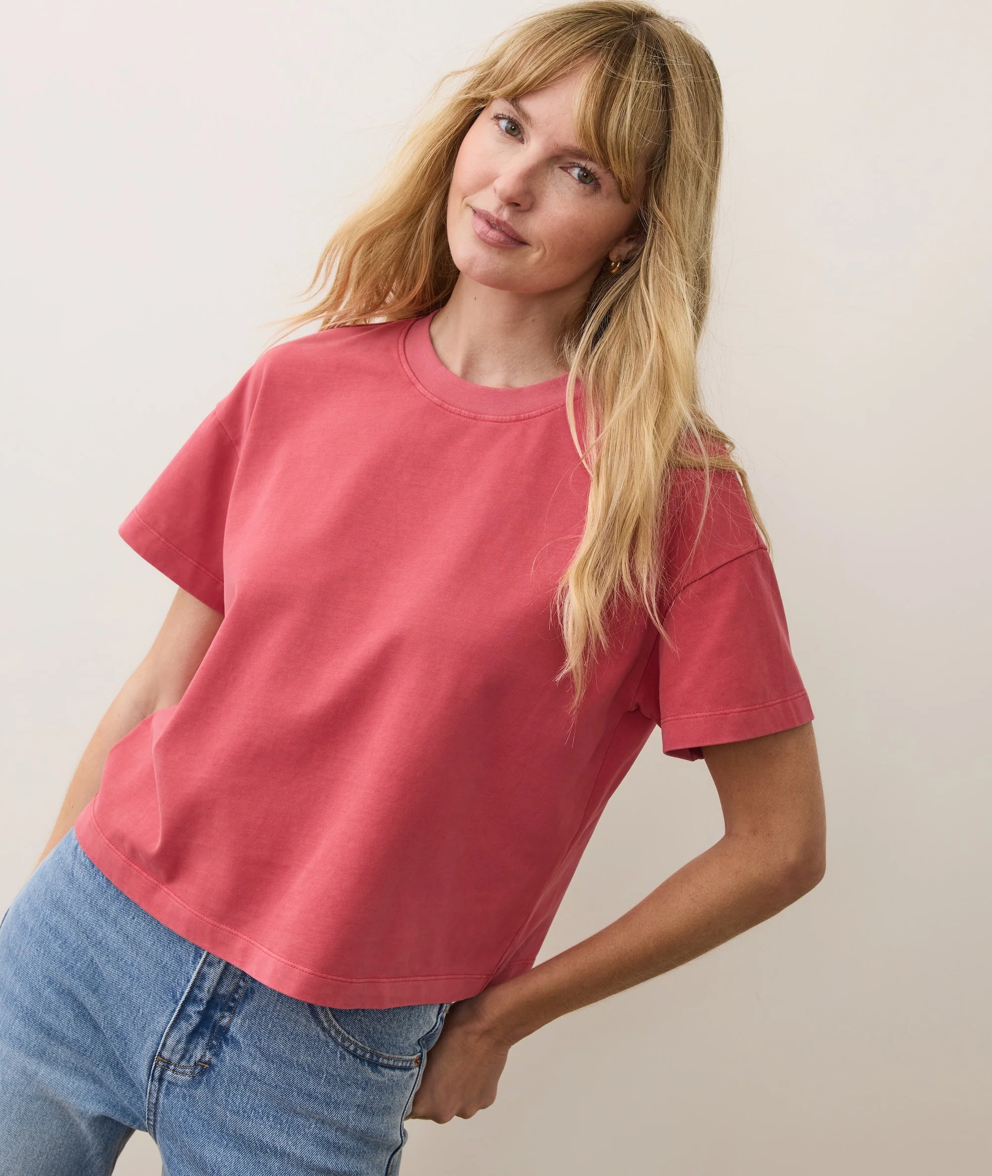 Women's Luxe Jersey Crew Tee in Baked Apple - Image 2